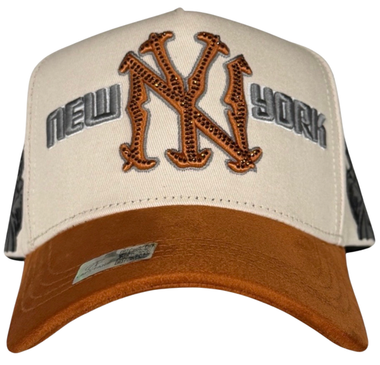 GORRA NY BEIGE BROWN