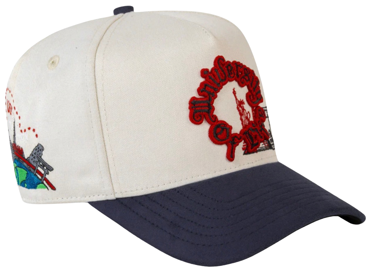 UNIVERSITY OF LIFE BEIGE NAVY CURVE