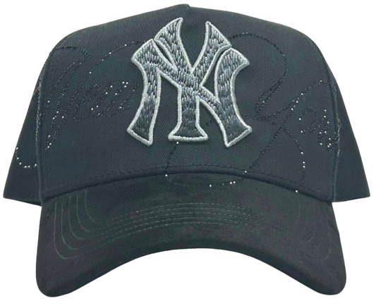 GORRA NY CRYSTALS BLACK GRAY