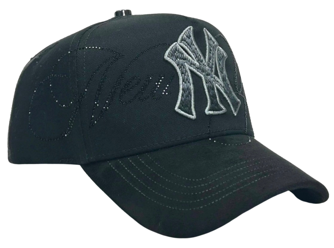 GORRA NY CRYSTALS BLACK GRAY
