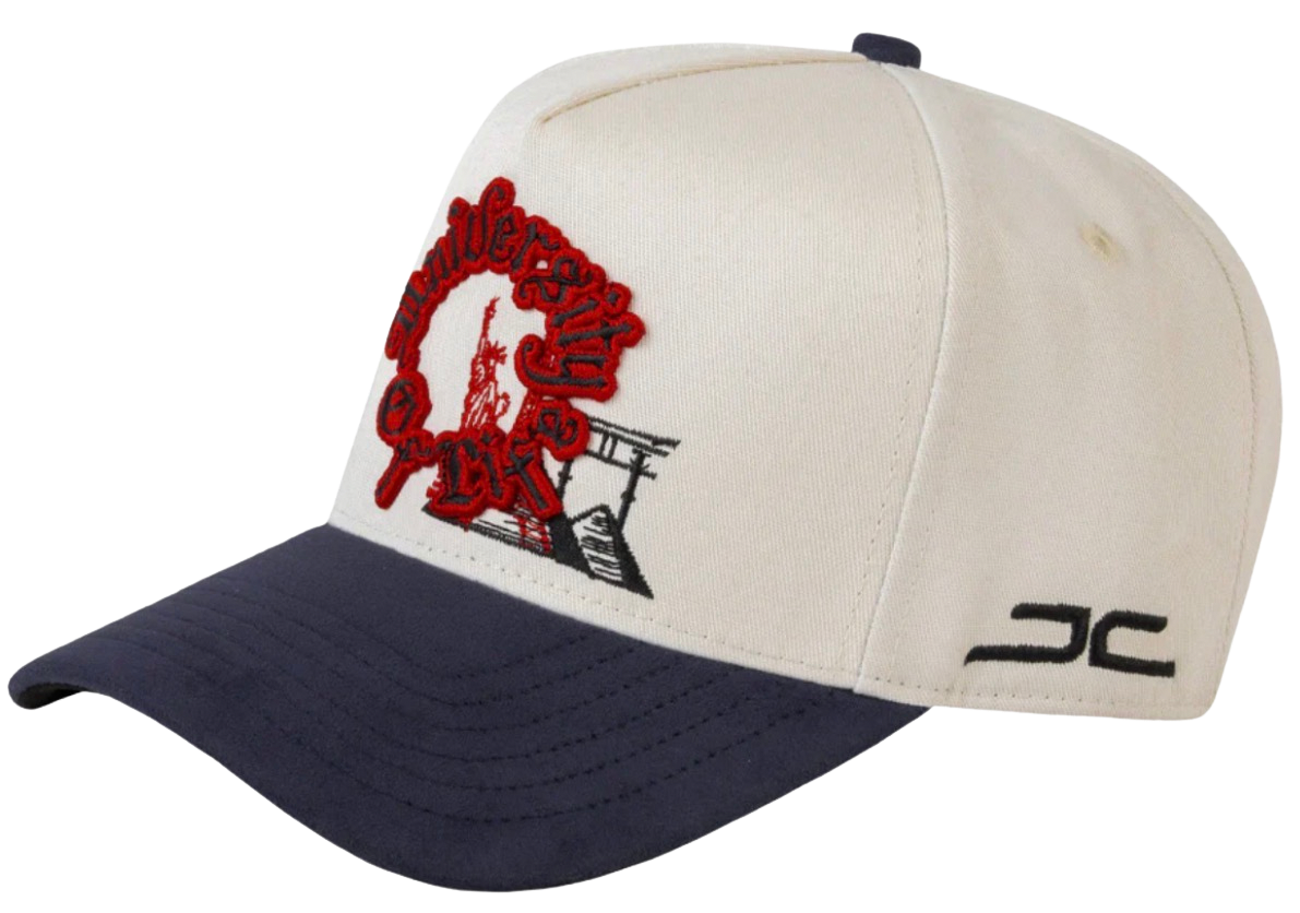 UNIVERSITY OF LIFE BEIGE NAVY CURVE