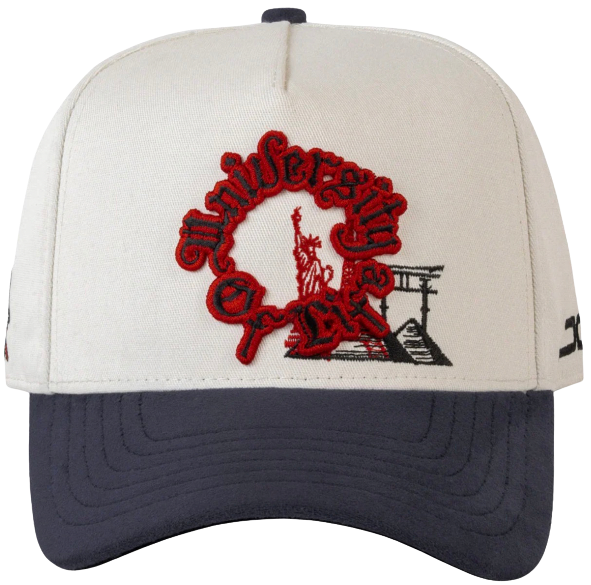UNIVERSITY OF LIFE BEIGE NAVY CURVE