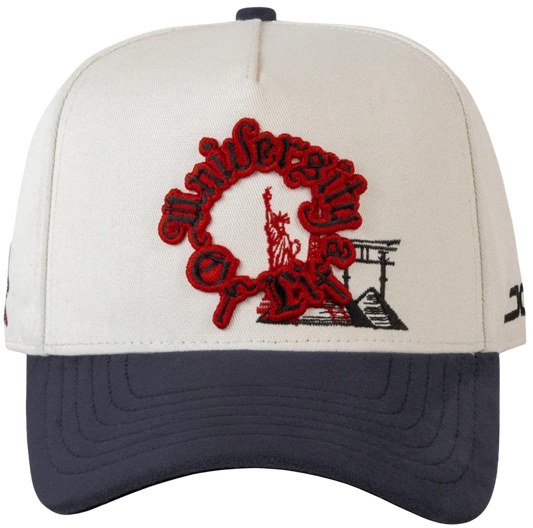 UNIVERSITY OF LIFE BEIGE NAVY CURVE